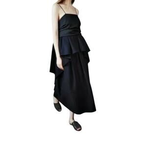 The Row Cobsen Multi Way Folded Wrap Top Black size US 2